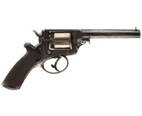 A GOOD 54-BORE FIVE-SHOT PERCUSSION FOURTH MODEL TRANTER REVOLVER, 6inch sighted octagonal blued barrel engraved R.S. GARDEN 