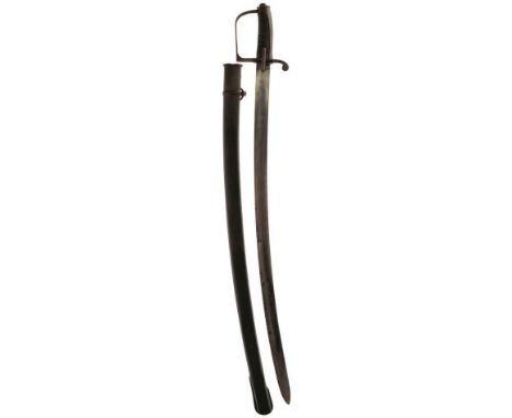 AN 1830 PATTERN SAXON CAVALRY TROOPER'S SWORD, 83cm blade stamped S&amp;K, regulation steel hilt with D-shaped knuckle guard,