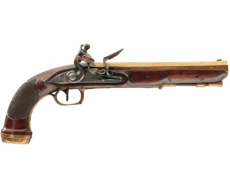 A RARE PAIR OF 25-BORE FRENCH FLINTLOCK OFFICER'S PISTOLS BY BOUTET CAPTURED BY CAPTAIN FRANCIS STANFELL OF HMS SCORPION FROM