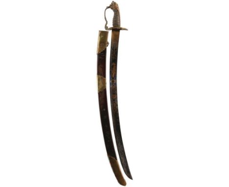 AN 1803 PATTERN GRENADIER GUARDS OFFICER'S SWORD BY OSBORN, 72.5cm blade decorated with a Grenadier and flaming grenades, fol