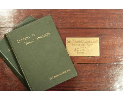LETTERS TO YOUNG SHOOTERS FIRST AND SECOND SERIES, by Sir R Payne-Gallwet, Bart, together with an oak chest inset with a bras