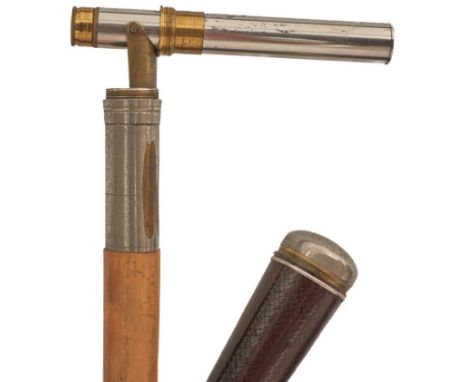 A MEIJI PERIOD JAPANESE GADGET WALKING CANE, the bamboo cane