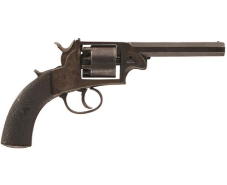 A 54-BORE FIVE-SHOT PERCUSSION REVOLVER BY BATE SENIOR, 5inch sighted octagonal barrel engraved R. Y. Bate Snr, border engrav