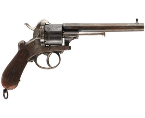 A CRISP 54-BORE SIX-SHOT ENGLISH PINFIRE REVOLVER FROM THE BOOTHROYD COLLECTION, 6.25inch two-stage sighted barrel with trace