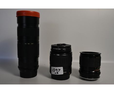 Three lenses to include Super Paragon 80-200mm, Sigma MINI-TELE f=135mm, Canon Zoom lens 28-90mm