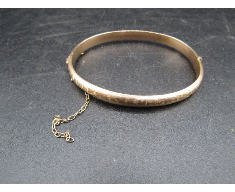 9ct rose gold bangle 5gms broken safety chain 