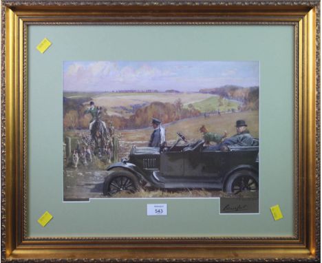After Lionel Edwards 'The Dukes of Beaufort and their Hounds' a print, published by Savory, Bristol, bears Beaufort signature