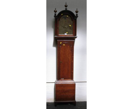 A late George III oak cased 8 day longcase clock, by James Bishop of Musselburgh, 225cm high