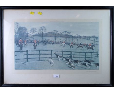 After Cecil Adin The Whaddon Chase a coloured print, published by Alfred Bell 1925, 39 x 63cm