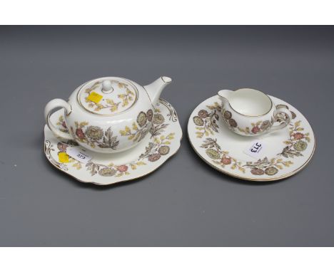 A Wedgwood bone china Lichfield tea service, a ten place setting with additions, number W4156