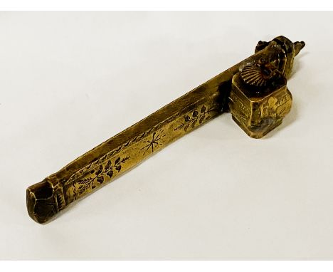 BRASS CALLIGRAPHY POSSIBLY OTTOMAN HOLDER/INKWELL