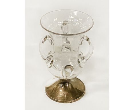 NORTON &amp; WHITE 1901 GLASS &amp; H/M SILVER BIRMINGHAM TYG - 19 CMS (H) APPROX