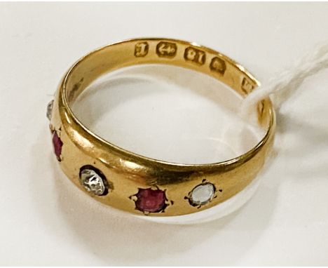 18CT GOLD DRESS RING SIZE K APPROX 3.4 GRAMS