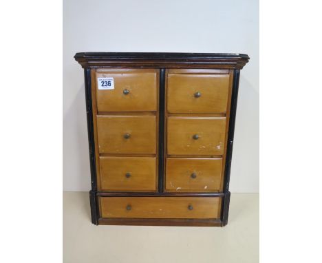 A small seven drawer trinket chest, 38cm x 34cm x 16cm 