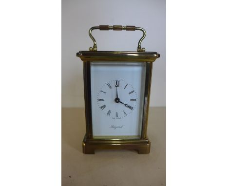 A brass carriage clock by Bayard, working  12cm tall 