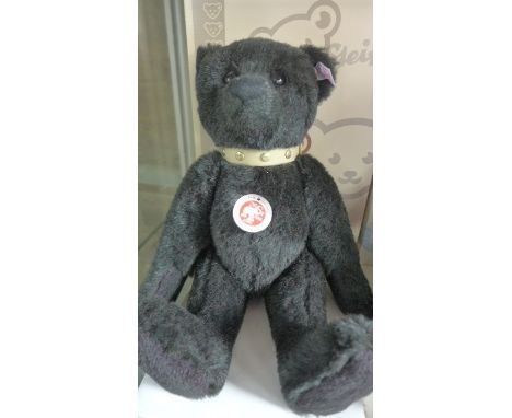 A Steiff Hunter Green Alpaca Bear - 32cm, Alpaca - limited edition, number 733 of 2008 with certificate and original box, in 