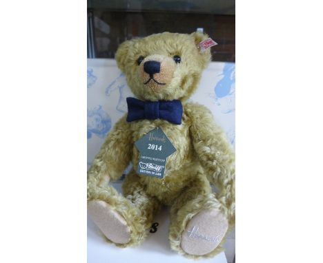 A Steiff Bernie Bear Harrods Bear 2014 with growler mechanism, 35cm, mohair, limited edition number 92 of 150 - with original