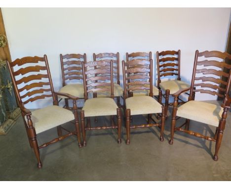 A fine quality set of eight ladder back chairs in very good condition 