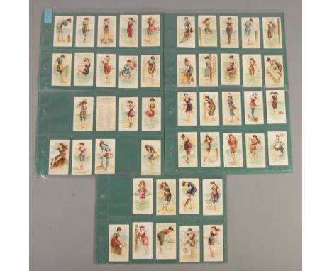 The American Tobacco Company and Wm. S. Kimball Cigarettes; 'Fancy Bathers' Cigarette Cards. 47 cards.  Fair/Good.