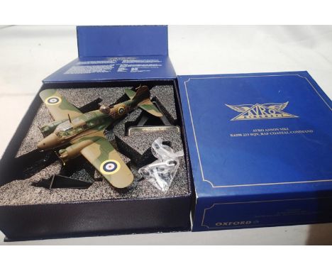 Oxford diecast 1/72 scale 72 AA004 Avro Anson MK1, K6298, 233 SGN R.A.F coastal command, in excellent to near mint condition,