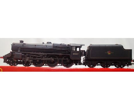 OO scale Hornby R2359, class 5, re numbered to 45027, Black Late Crest, weathered, detailed D.C.C fitted, in very good condit