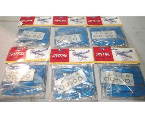 Six bagged Airfix Spitfire kits, appear complete/unchecked. UK P&amp;P Group 1 (£16+VAT for the first lot and £2+VAT for subs