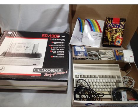 Commodore Amiga 600 gaming console with power pack and controller, plus games, also Seikosha SP 1900 plus Dot Matrix printer.
