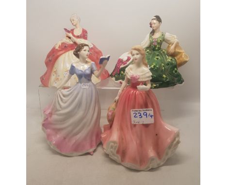 4 Royal Doulton Lady Figures to include Elyse HN2474, Rosie HN4094, Sweet Poetry HN4113 &amp; Wistful HN2396 (4) 