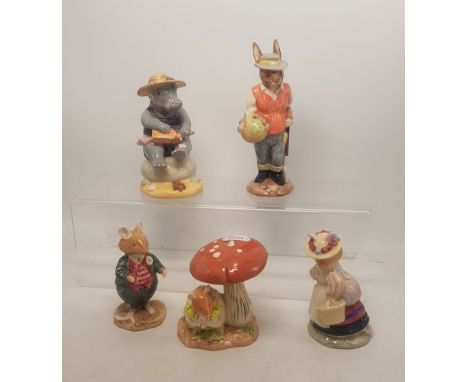 Royal Doulton Brambly Hedge figures to include In the Brambles, Dusty Dogwood, 2nds figure Lady Woodmouse together with Beswi