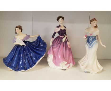 Three Royal Doulton Lady Figures to include Nicole HN4527, For You HN3754 and Elaine HN4718 