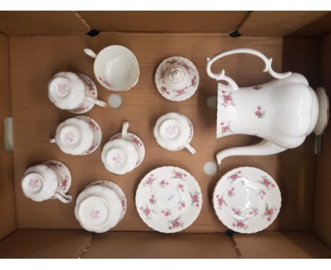 Richmond 'Rose Time' pattern coffee ware items to include coffee pot, 6 coffee cups, 6 saucers and a sugar bowl (1 tray). 