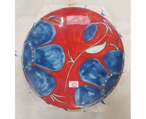 Poole Pottery large 42cm Charger in the 'Wild Poppy' design 