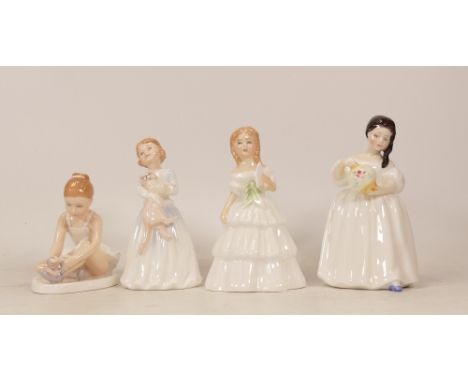 Royal Doulton figures Mandy HN2476, My First Pet HN3122, Julie HN2995 and Ballet Shoes HN3434 (4) 