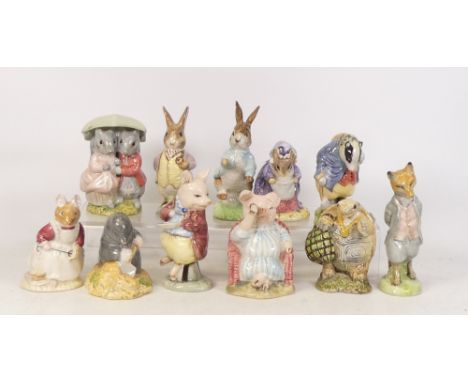 Beswick Beatrix Potter figures to include BP3 Goody and Timmy Tiptoes, Mr, Alderman Ptolemy, Mr Benjamin Bunny, Peter Rabbit,