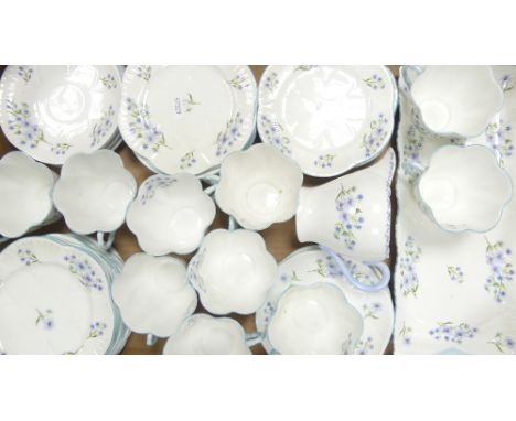 Shelley Blue Rock cups, saucers, side plates and sandwich plate, etc  (1 tray) 