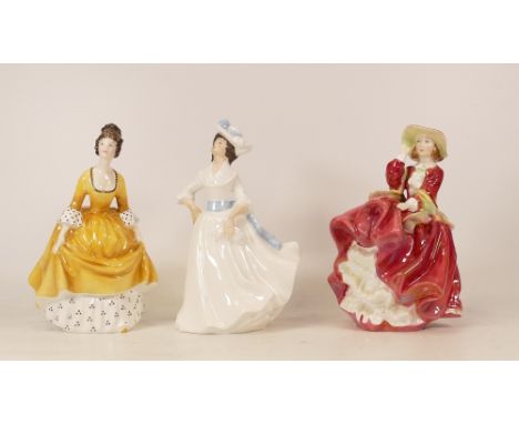 Royal Doulton Lady Figures to include Margaret Hn2397, Coralie Hn2307 &amp; Top O The Hill Hn1937(3) 