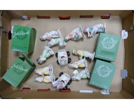 A collection of Beswick loveable clown figures to include Please x2 , Mother , Happy Birthday , Merry Christmas , Passed x2 ,