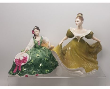 Royal Doulton lady figures Elyse HN2474 and Lynne HN2329, both first quality (2). 