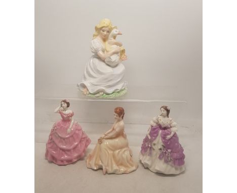 Coalport figures to include The Goose Girl, Lady Amelia, Lady Henrietta and Loves Dream (4). 