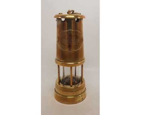 Brass miners lamp, British coal mining Aberaman Colliery No 170402. 