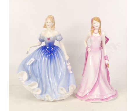 Royal Doulton lady figures Cherish HN4815 and Melissa HN3977, boxed with certs (2) 