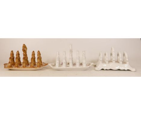 Three Carltonware Wiltshaw &amp; Robinson Toast Racks to include one with Violet Decoration. (3) 