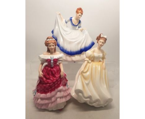 Royal Doulton lady figures to include Pamela HN3223, Sweet Sixteen HN3648 and Natalie HN3173 (3). 