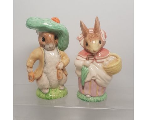 Royal Albert large figures Benjamin Bunny and Mrs Rabbit (2). 