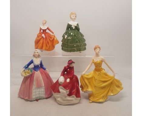 Royal Doulton small figures to include Fragrance, Belle, Emma, Celebration and a/f figure Janet (5). 