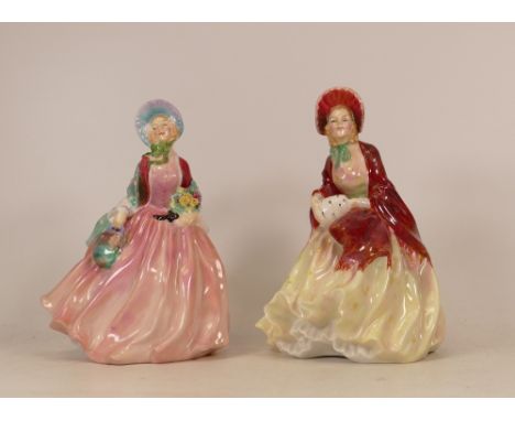 Royal Doulton lady figures Her Ladyship Hn1977 (restored) and Honey (2) 