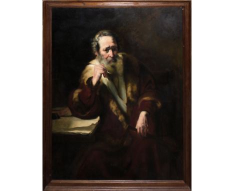 Theodor Matthei, "Der Architekt" nach Nicolaes Maes, großes Ölgemälde, gerahmtTheodor Matthei, 1857 Marburg - 1920 Kassel, de