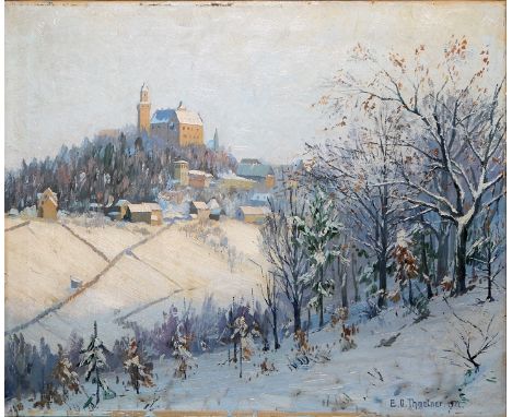 Emil Otto Thaetner, Blick auf Kronberg/Taunus im Winter, ÖlgemäldeEmil Otto Thaetner, 1888 Hannover - Frankfurt, deutscher Ma