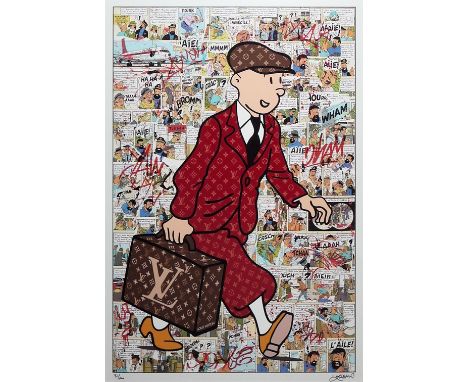Kobalt, "Tintin's Fashion Week", Tim und Struppi, signierter Giclée Print von 2019, galeriegerahmt, mit ZertifikatKobalt, *19