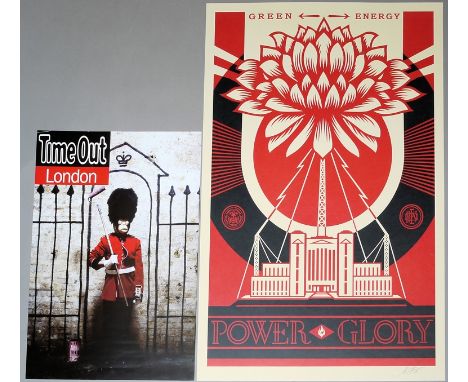 Shepard Fairey &amp;amp; Banksy, Streetart Konvolut Shepard Fairey, *1970 Charleston, Street-Art Künstler, Grafiker und Illus